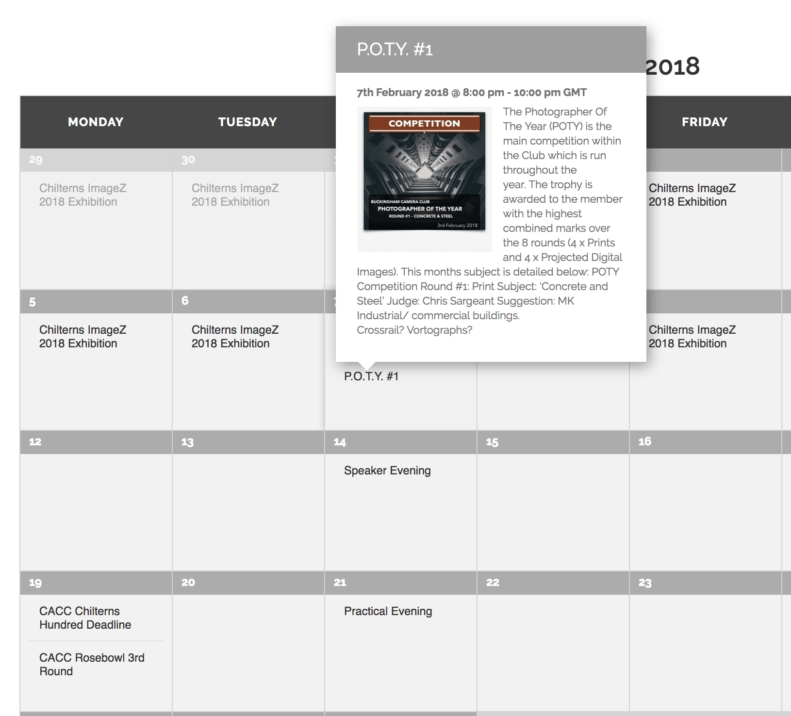 Events Calendar